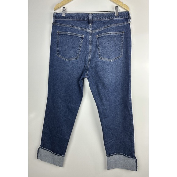 NWT Gap High Rise Cuffed '90s Slim Straight Jeans Blue Denim Plus Size 33 16 - Picture 10 of 12